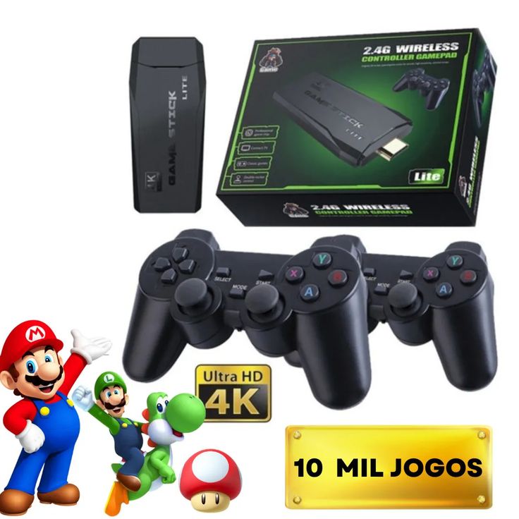 Game Stick Lite 4K – 2 Manettes Sans Fil – Carte SanDisk 64GB – LUNIBOX