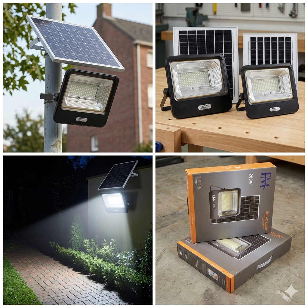 Projecteur Solaire LED avec Télécommande – IP65 – LUNIBOX
