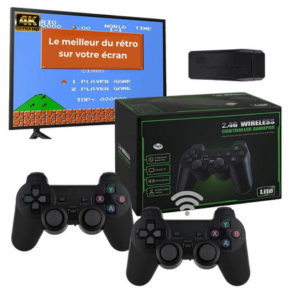 Game Stick Lite 4K – 2 Manettes Sans Fil – Carte SanDisk 64GB – LUNIBOX