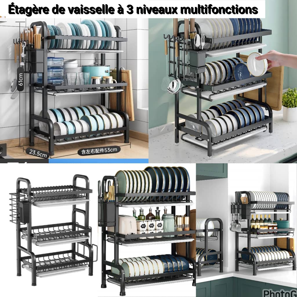Range vaisselle premium 3 niveaux
