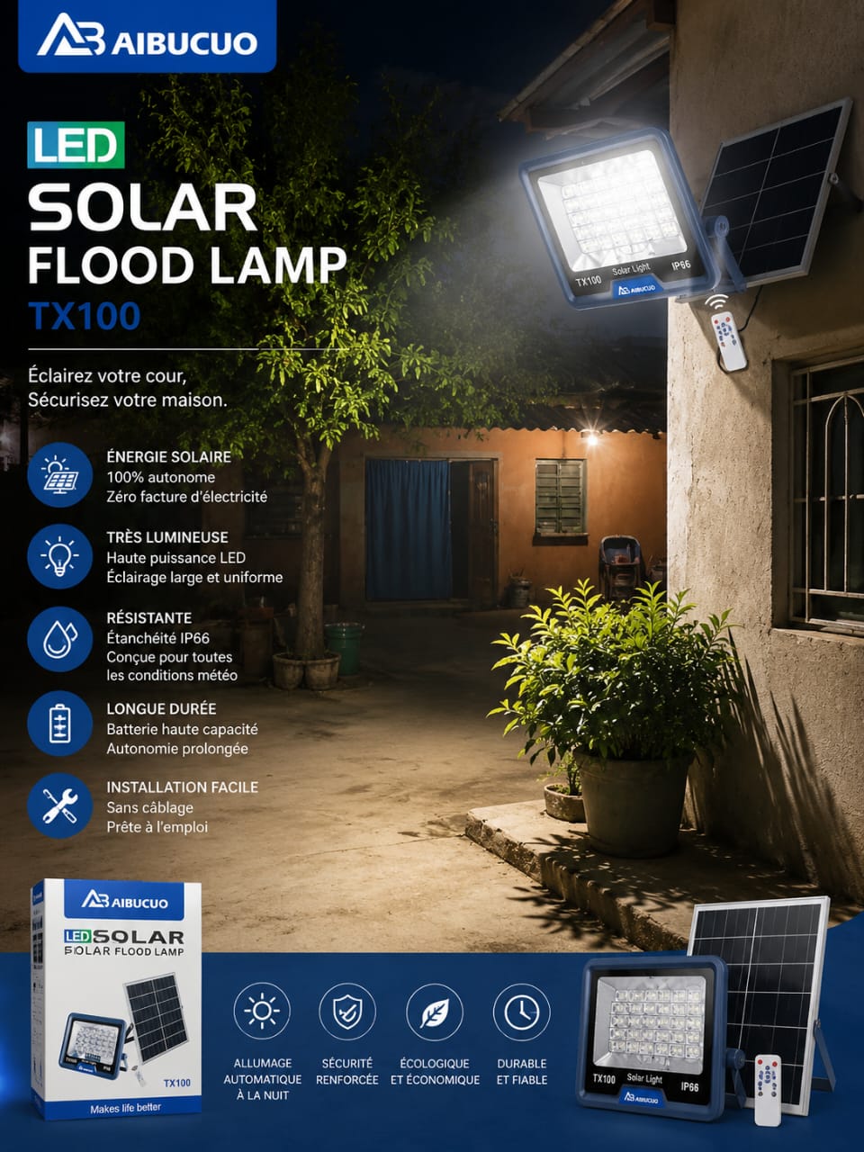 Projecteur solaire AIBUCUO