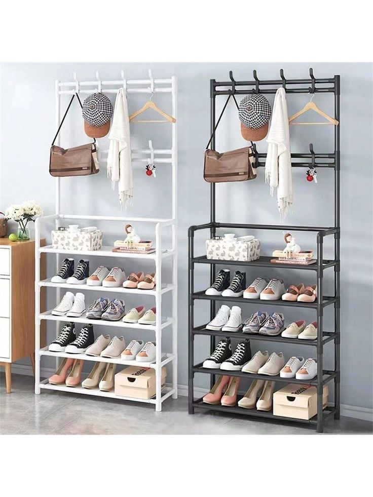Étagère de chaussures multifonctions avec crochet